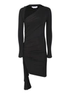 Off-white Vi-crepe Draped Mini Dress In Black