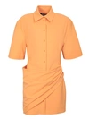 Jacquemus Orange Mini Shirt Dress La Robe Camisa In Orange