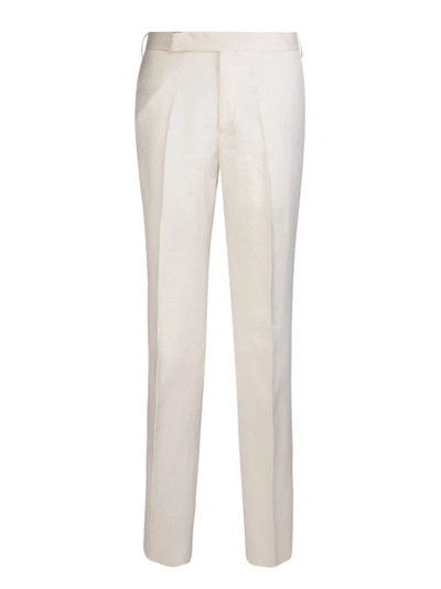 Lardini Linen Cream Trousers By  In Neutrals