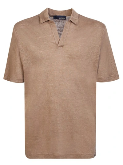 Lardini Linen Polo Light Brown Shirt