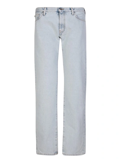 Off-white Arrows-logo Slim-fit Jeans In Grey