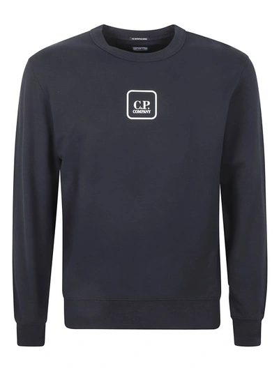 C.p. Company Logo-print Knit Sweatshirt In Blue