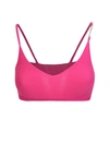 Jacquemus Pralu Cropped Embellished Ribbed-knit Top In Pink