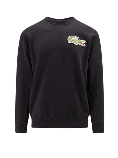Comme Des Garçons Cotton Sweatshirt With Frontal Iconic Patch In Black