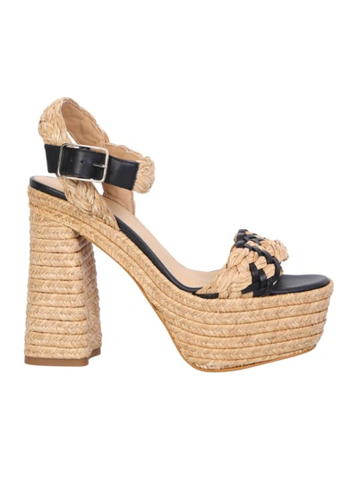 Castaã±er Agnes 135mm Raffia-leather Sandals In Neutrals