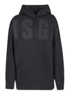 Msgm Black Hooded Sweatshirts In Black