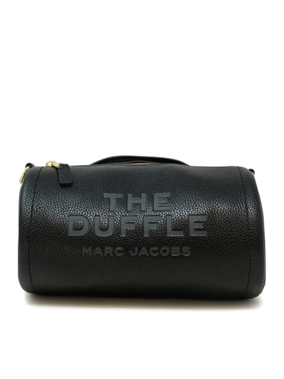 MARC JACOBS BLACK LEATHER THE DUFFLE BAG