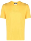 MOSCHINO YELLOW LOGO EMBROIDERED T-SHIRT