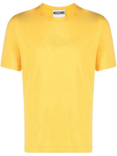 Moschino Logo-print T-shirt In Gold