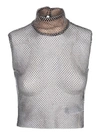 Genny Rhinestone Mesh Top In White