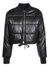 Msgm Quilted Faux Leather Jacket In Black