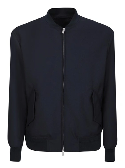Lardini Cotton Casual Bomber Jacket In Black