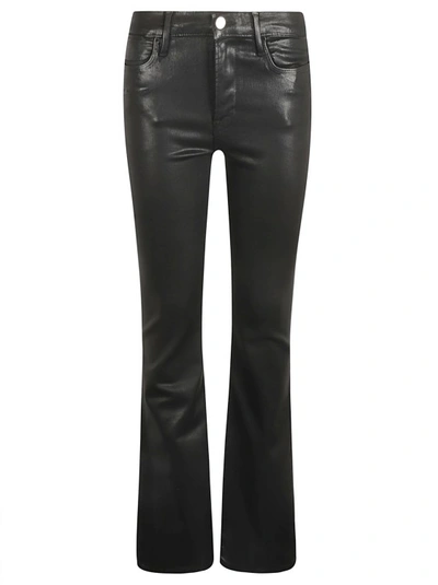 Frame Le Crop Button-up Flared Jeans In Black