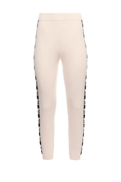 Elisabetta Franchi Butter-colored Trousers With Side Print In Neutrals