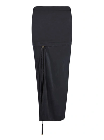 Jacquemus Black Pareo-style Split Skirt