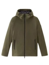 Woolrich Pacific Softshell Jacket Man Dark Green In Grey