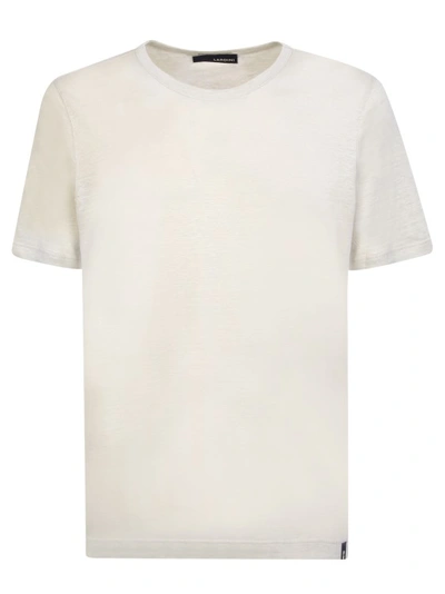 Lardini Cream Linen T-shirt In White