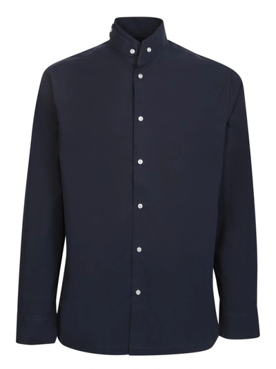 Officine Generale Benoit Cotton-poplin Shirt In Black