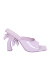 Palm Angels Square Open Toe Pink Sandals In Purple