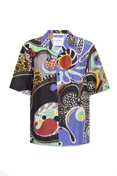 Moschino Graphic-print Cuban Shirt In Multicolor