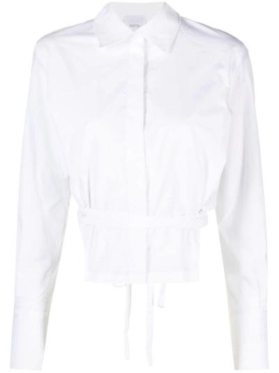Patou Cropped Cut-out Shirt In White