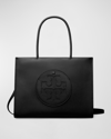 Tory Burch Ella Tote Bag In Black Leather In Black