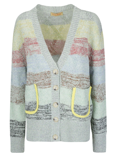 Cormio V-neck Oversize Knitwear Front Pockets In Green