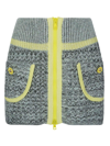 Cormio Knit Mini Skirt With Front Zipper In Mintatracite