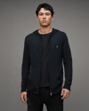 Allsaints Mode Merion Zip Up Ramskull Hoodie In Racing Green