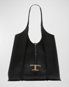 Tod's Amanda Leather Hobo Bag In B999 Nero