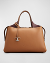 Tod's Apa Zip Leather Top-handle Bag In Kenia/bordeaux