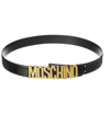 Moschino 3.5cm Logo Leather Belt In Black