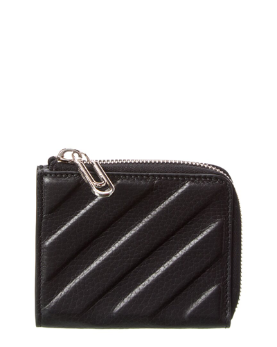 Off-white Binder Leather Card Holder In Black