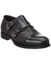 Karl Lagerfeld Double Monk Leather Oxford In Black