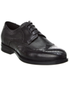 Karl Lagerfeld Men's Perforated Wing-tip Leather Brogues In Black