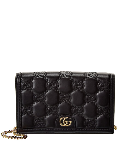 Gucci Gg Matelasse Leather Shoulder Bag In Black
