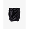 Ganni Womens Black Puffed-hem Stretch-recycled Polyester Mini Skirt In Black