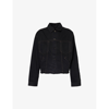 JACQUEMUS JACQUEMUS MEN'S BLACK BROWN LA VESTE CRIOLLO RAW-HEM BOXY-FIT DENIM JACKET