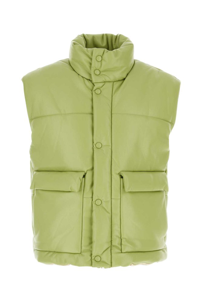 Nanushka Puffer Leather Vest In Green