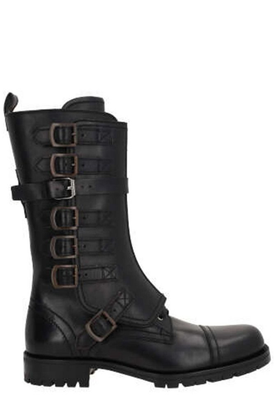 Dolce & Gabbana Buckle Detailed Boots In Black