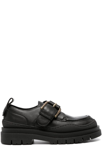 See By Chloé Willow Round-toe Leather Loafers In Black
