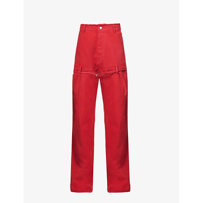 Jacquemus Le De Nîmes Criollo Mid-rise Wide-leg Jeans In Red