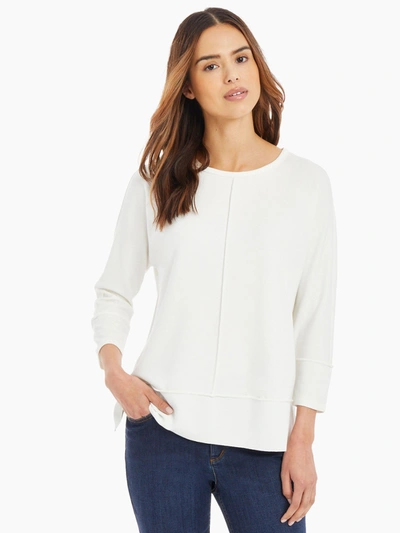 Jones New York Seam Detail Dolman Tunic In White