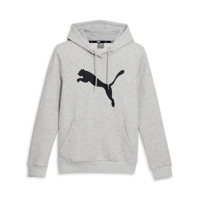 Puma Essentials Big Cat Logo Women's Hoodie In Light Gray Heather