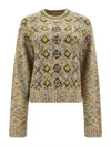 Re/done 50s Crewneck Sweater In Xo Rainbow In Multi