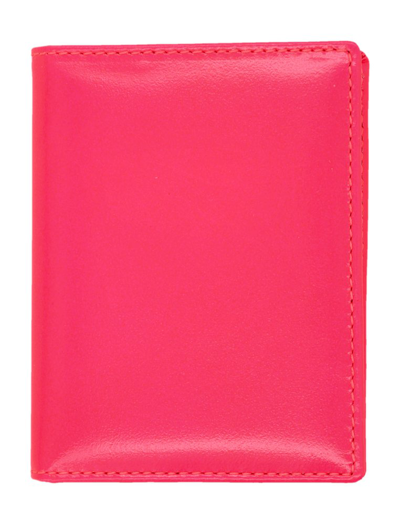 Comme Des Garçons Wallet Super Fluo Small Bifold Wallet In Pink