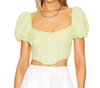 Astr The Label Paola Bustier Crop Top In Green