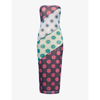 Miaou Patchwork Polka Dot Lila Dress In Polka Dot Patchwork