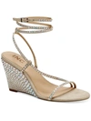 Inc Ren Womens Dressy Slip On Wedge Sandals In Silver