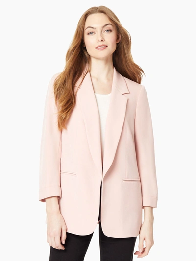 Jones New York Three Quarter Sleeve Blazer In Rose